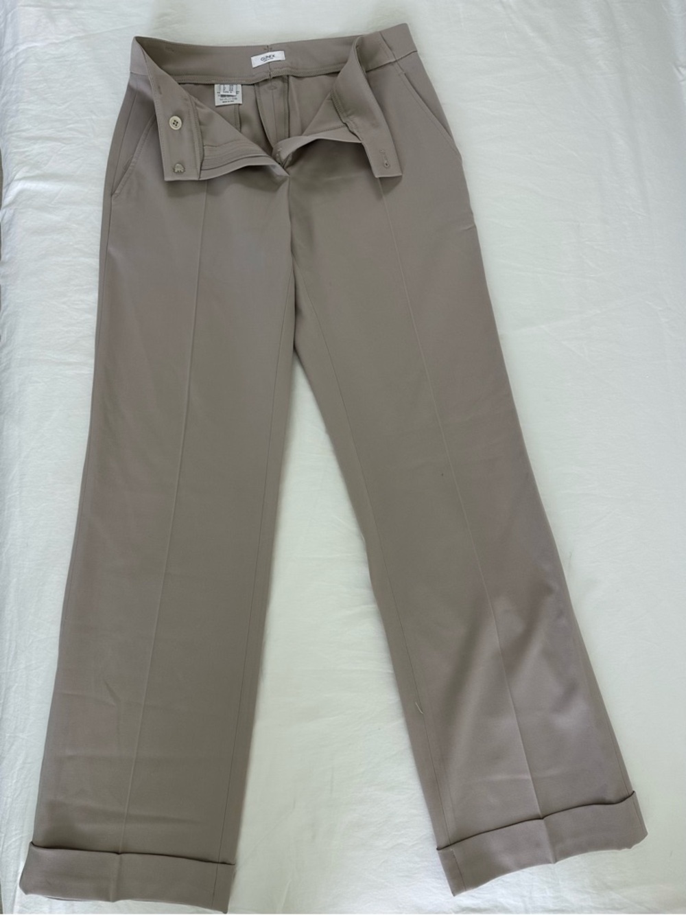 Elie Tahari Taupe Straight-Leg Dress Pants